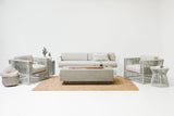 Miami - Table With Honed Cararra Marble Top