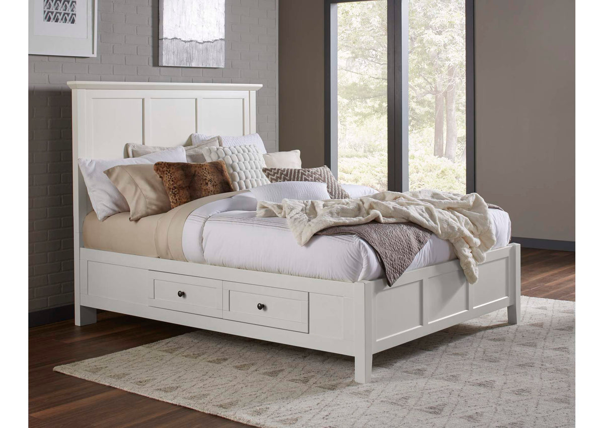4NA4D7 Paragon Four Drawer Wood Storage Bed In White