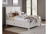 4NA4D7 Paragon Four Drawer Wood Storage Bed In White