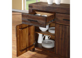 3F4173 Meadow Three Drawer Three Door Solid Wood Sideboard In Brick Brown