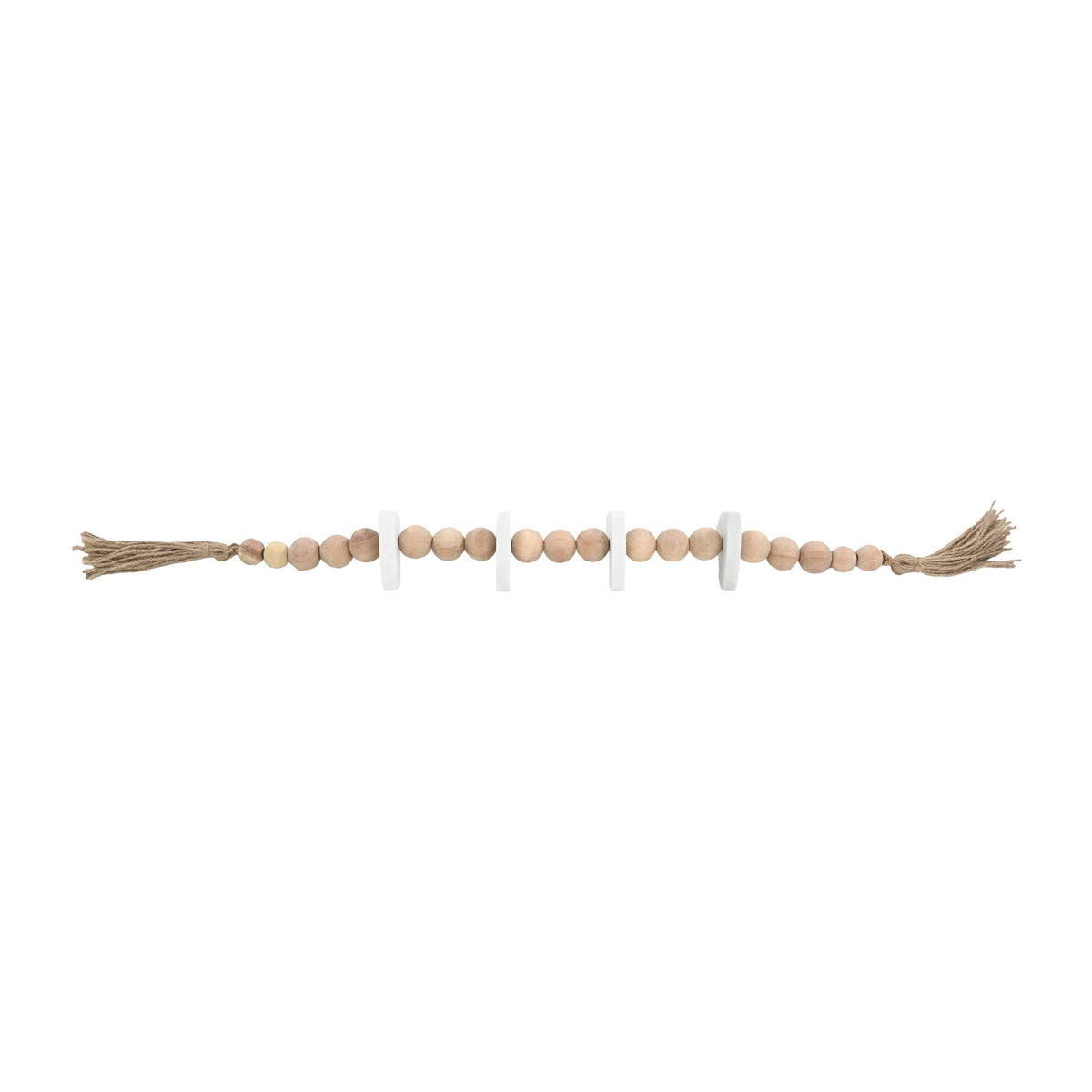 Wood 36" Large Bead Garland With Marble Hearts - Multi