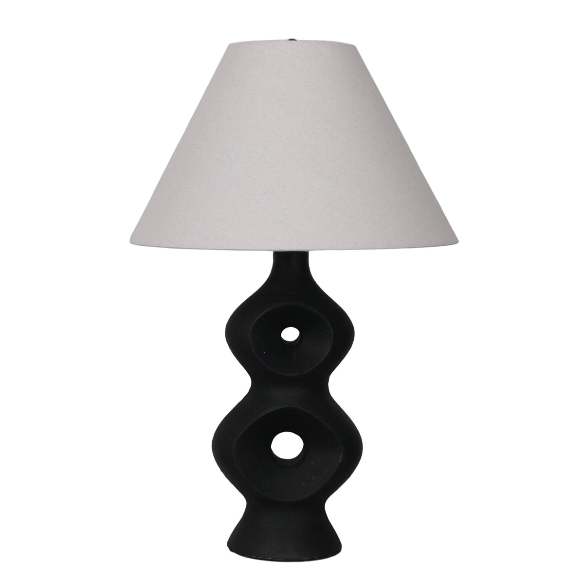 28" Open Cut-Out 8 Table Lamp - Black / Tan