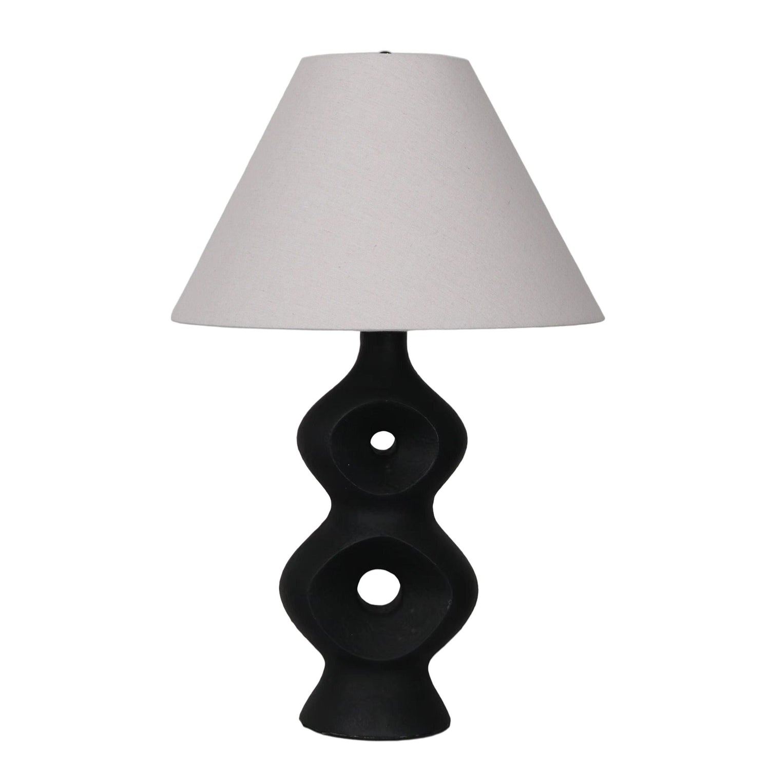 28" Open Cut-Out 8 Table Lamp - Black / Tan