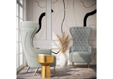 TOV-IHS68207 Jezebel Grey Velvet Wingback Chair