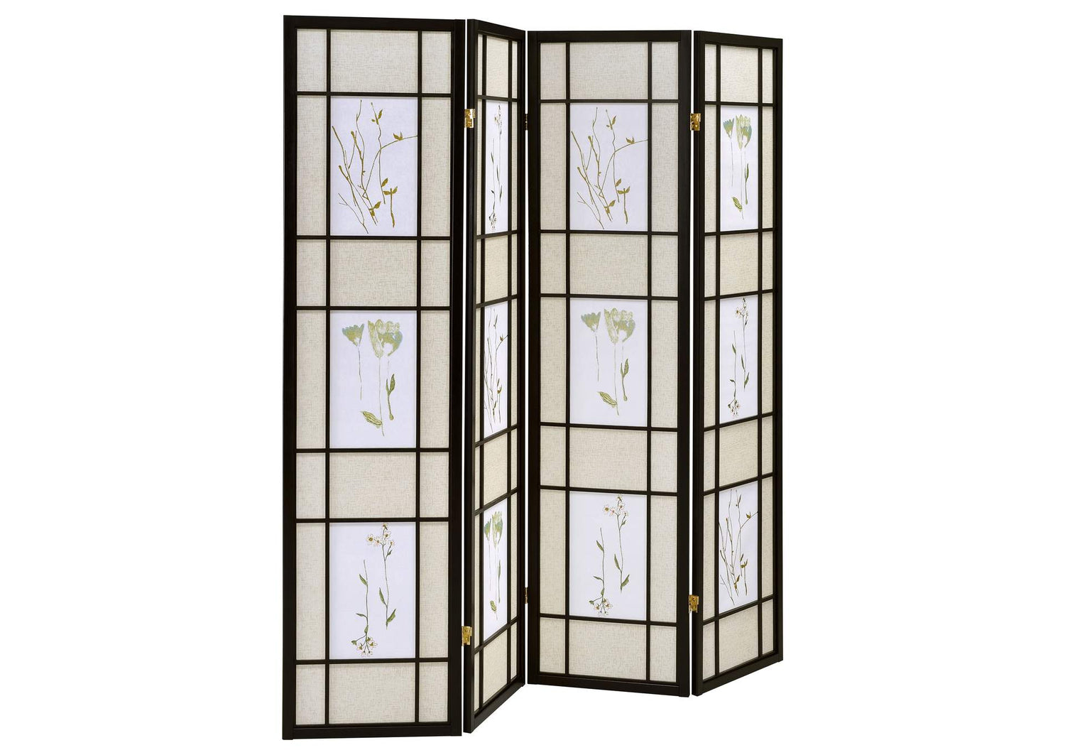 Catabella 4-Panel Room Divider Folding Shoji Screen Floral