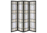 4407 Catabella 4-Panel Room Divider Folding Shoji Screen Floral