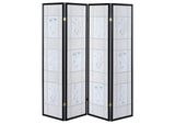 4407 Catabella 4-Panel Room Divider Folding Shoji Screen Floral