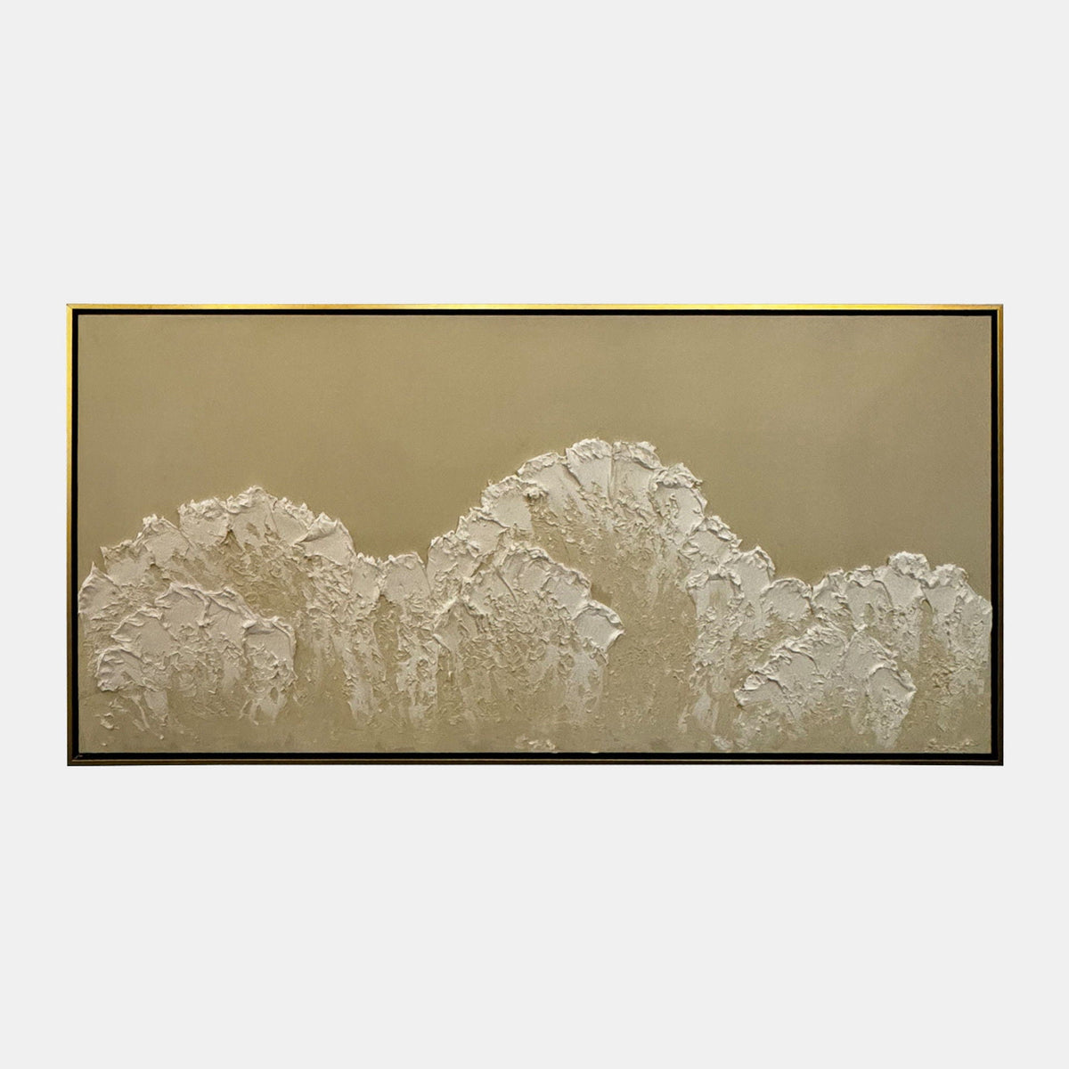 95" x 47" Hand Painted Tidal Waves - Tan