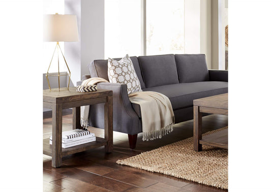 8S3922 Craster Reclaimed Wood Square Side Table In Smoky Taupe