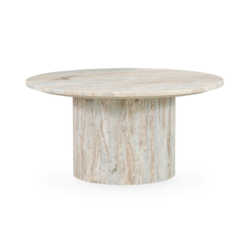 Amberly - Marble Round Coffee Table - Rusty Gray