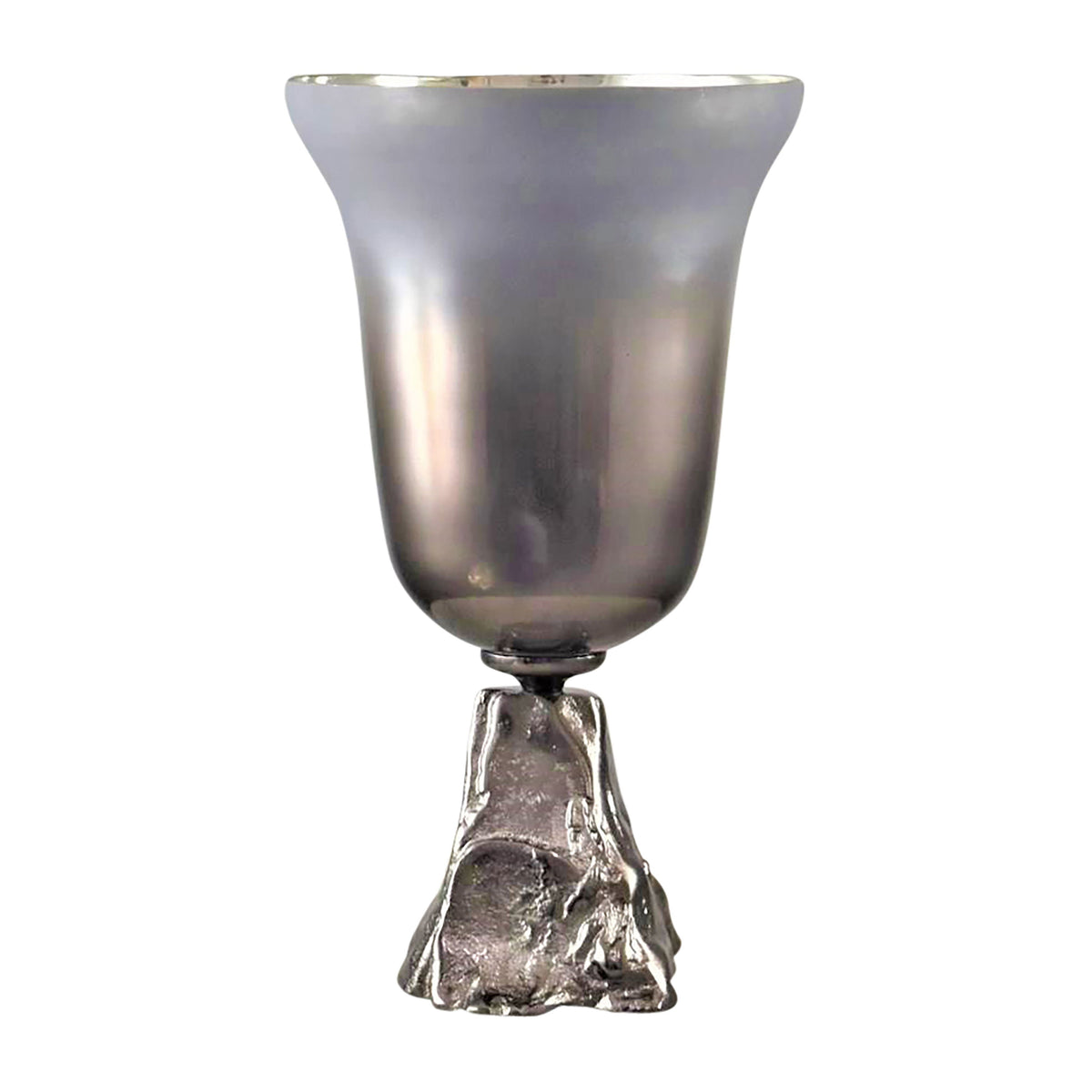 Glass 18" 2-Tone Chalice Vase Metallic
