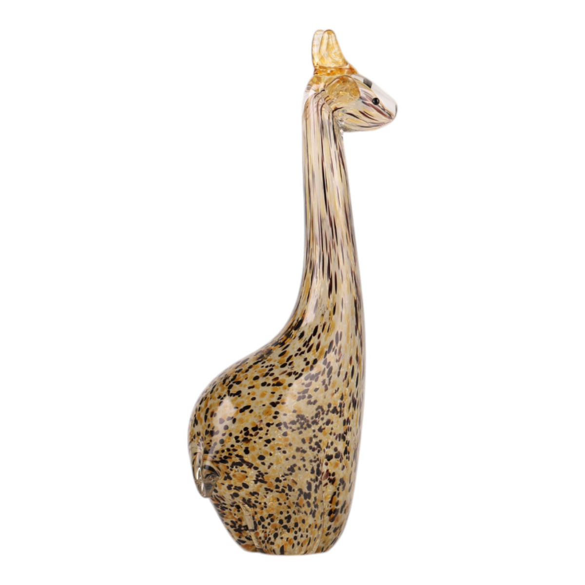 Wrangell Small Glass Giraffe - Light Brown / Beige