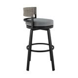 Encinitas - 5 Piece Bar Outdoor Patio Table Set With Cushions - Gray