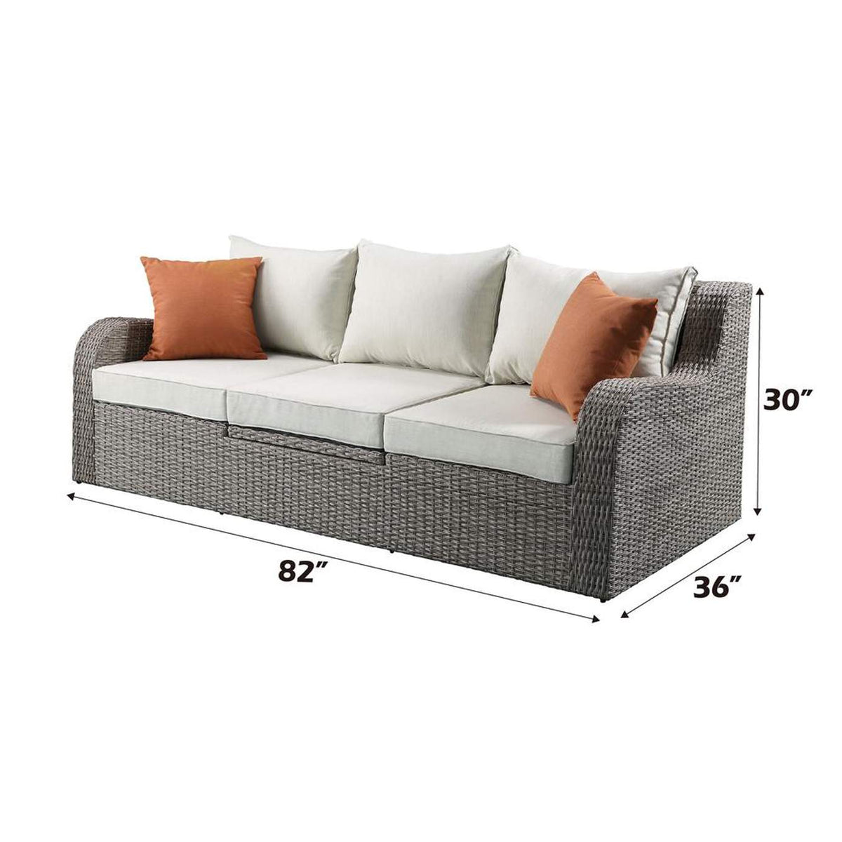 45010 Salena Patio Sofa with 2 Pillows and 2 Ottomans