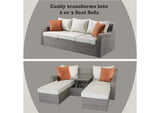 45010 Salena Patio Sofa with 2 Pillows and 2 Ottomans
