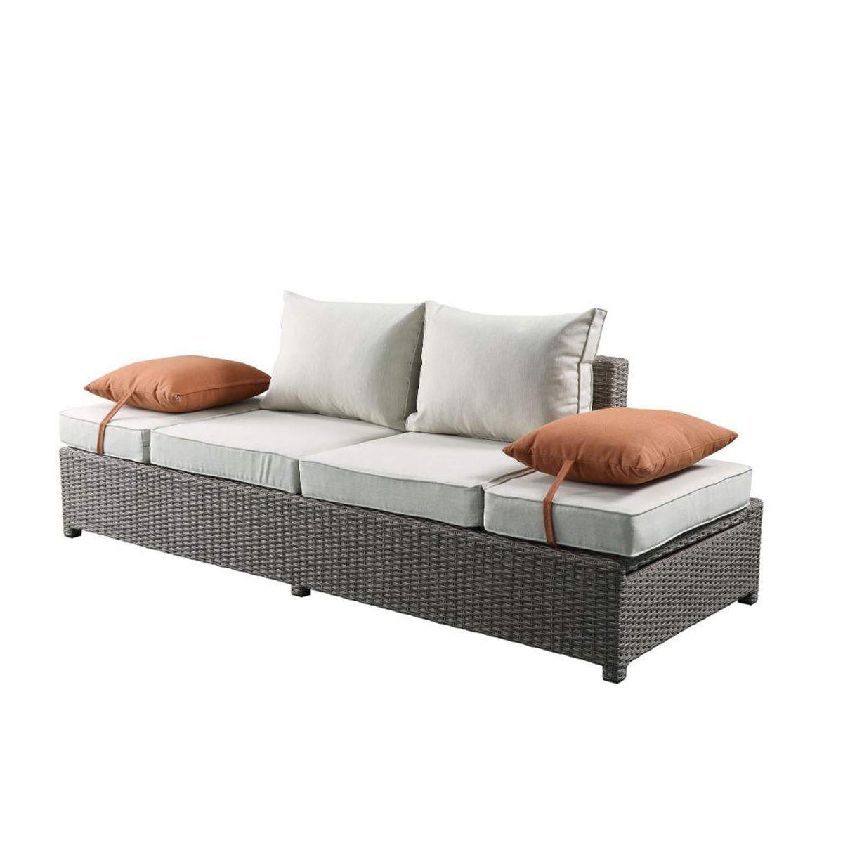 45015 Salena Patio Sofa with 2 Pillows and Ottoman