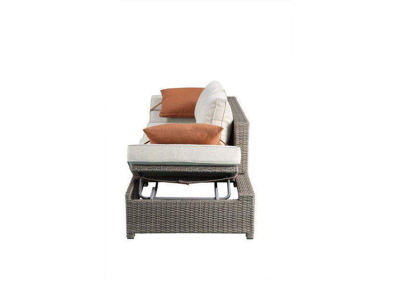45015 Salena Patio Sofa with 2 Pillows and Ottoman