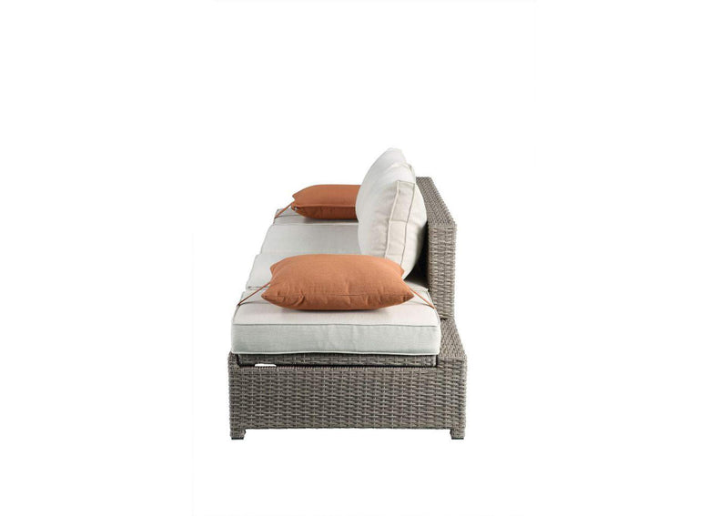 45015 Salena Patio Sofa with 2 Pillows and Ottoman