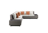 45020 Salena Patio Sectional Sofa with 4 Pillows and Coffee Table