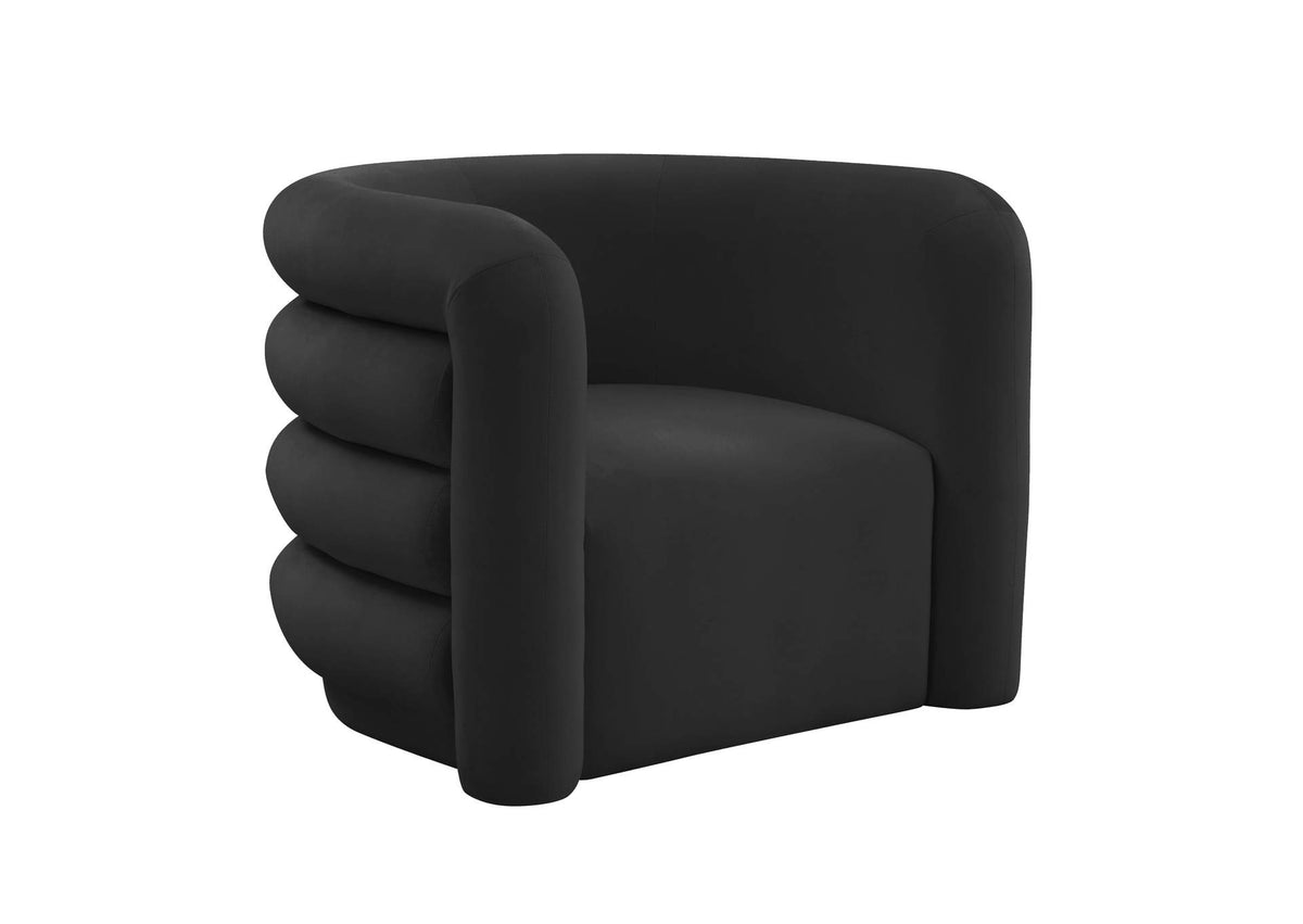 TOV-S68209 Curves Black Velvet Lounge Chair