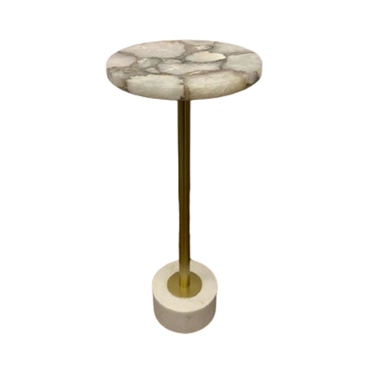 Cannes Agate And Marble Accent Table - White