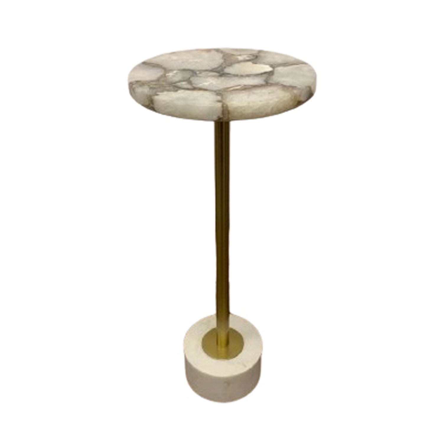 Cannes Agate And Marble Accent Table - White