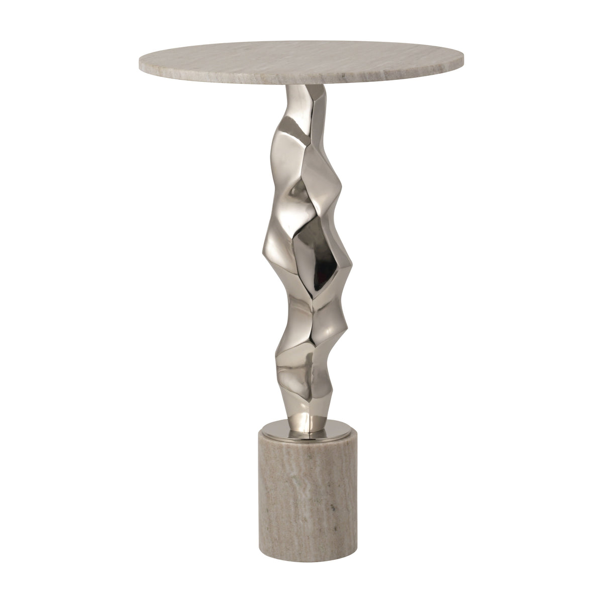 Kashon Marble Top Table - Silver