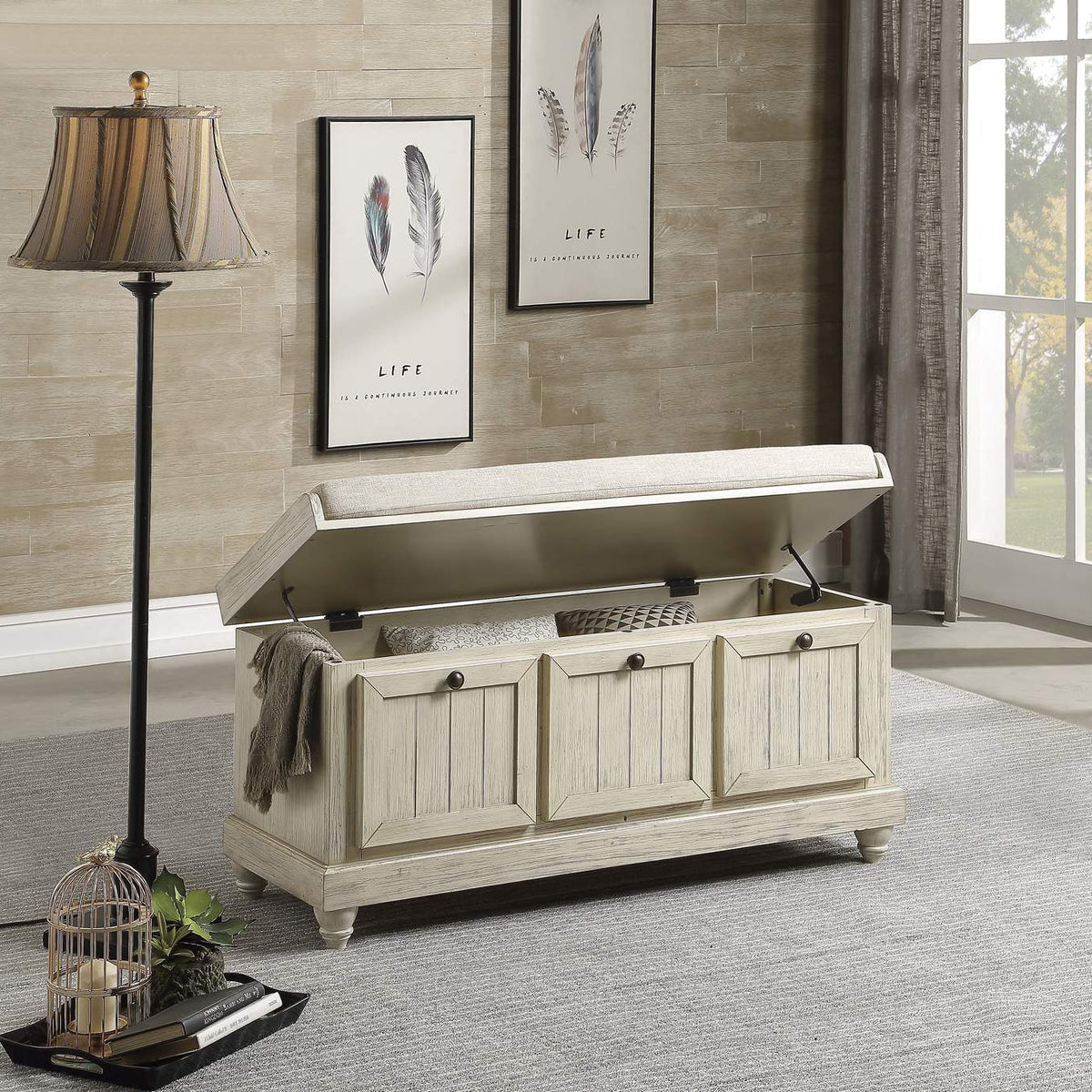 4586W Woodwell Lift Top Storage Bench