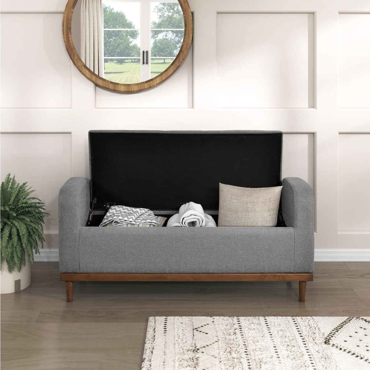 4590GY Brigitte Lift Top Storage Bench