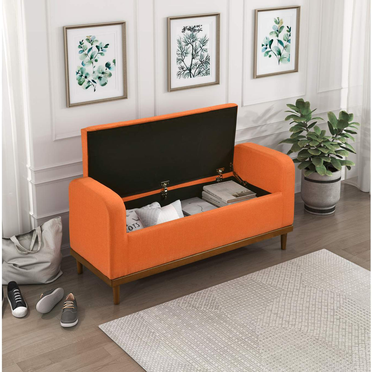 4590RN Brigitte Lift Top Storage Bench