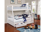 460180 Ashton 2-drawer Wood Twin Over Full Bunk Bed White