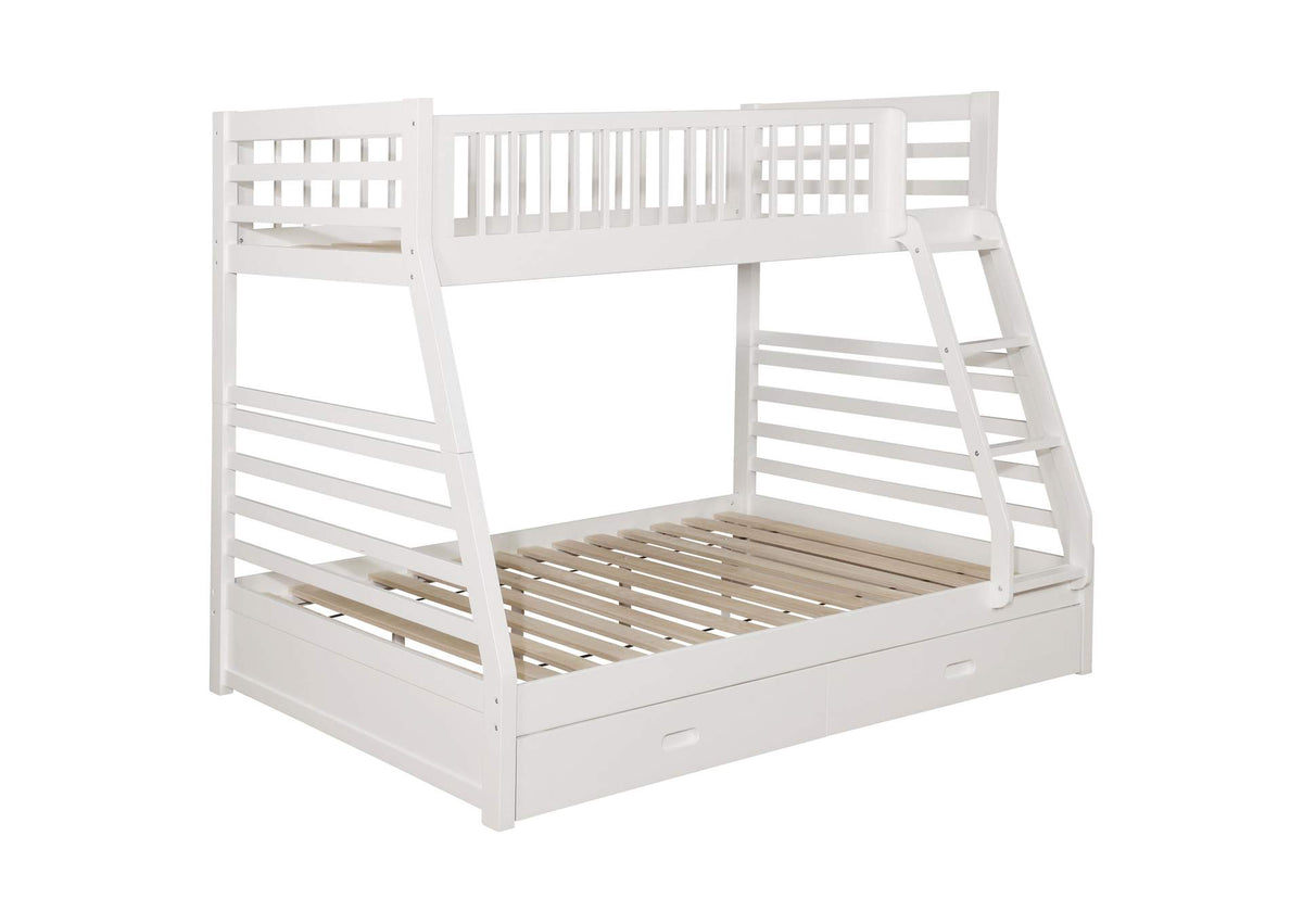 Ashton 2-drawer Wood Twin Over Full Bunk Bed White