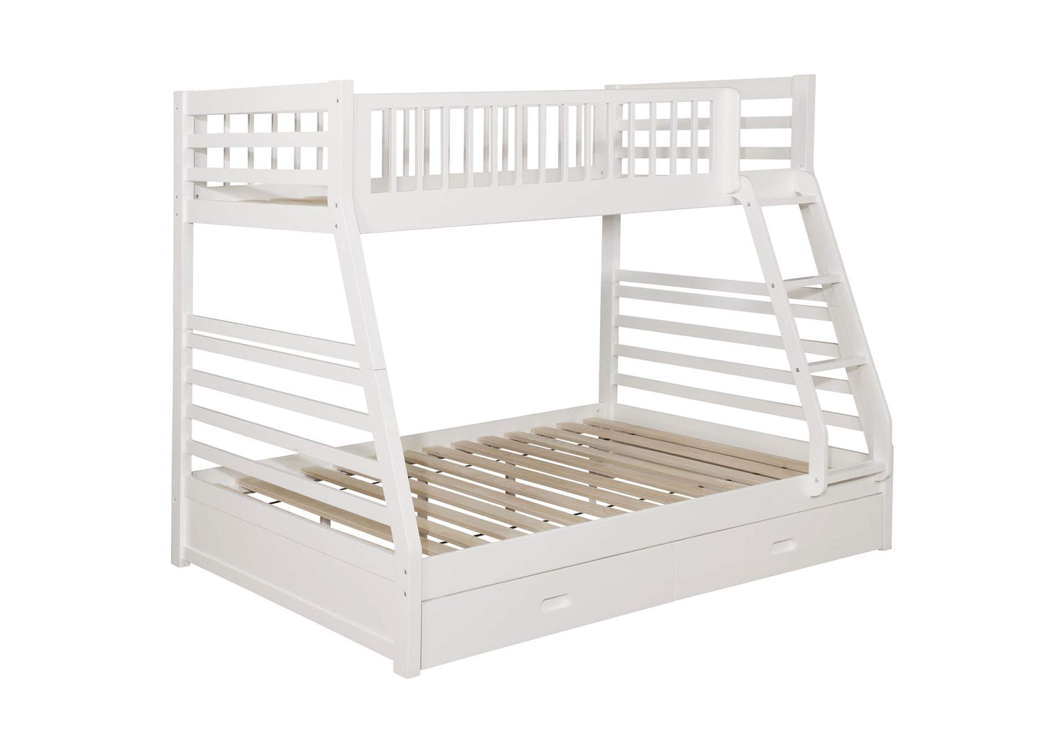 Ashton 2-drawer Wood Twin Over Full Bunk Bed White