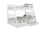460180 Ashton 2-drawer Wood Twin Over Full Bunk Bed White