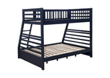 460181 Ashton 2-drawer Wood Twin Over Full Bunk Bed Navy Blue
