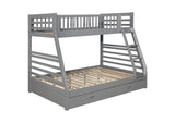 Ashton 2-drawer Wood Twin Over Full Bunk Bed Grey