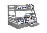 460182 Ashton 2-drawer Wood Twin Over Full Bunk Bed Grey