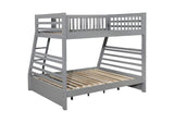 460182 Ashton 2-drawer Wood Twin Over Full Bunk Bed Grey