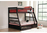 460184 Ashton 2-drawer Wood Twin Over Full Bunk Bed Cappuccino