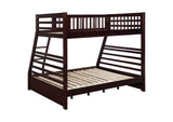 460184 Ashton 2-drawer Wood Twin Over Full Bunk Bed Cappuccino