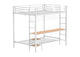 460209WHT Bettoni Metal Full Over Twin Workstation Bunk Bed Matte White