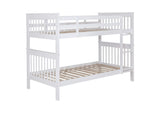 460244N-SM Chapman Wood Twin Over Twin Bunk Bed with Mattress White