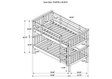 460244N-SM Chapman Wood Twin Over Twin Bunk Bed with Mattress White