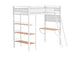 460332WHT Campus 3-shelf Metal Twin Workstation Loft Bed Matte White