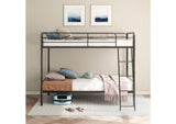 460334BLK Carson Metal Twin Over Twin Bunk Bed Glossy Black