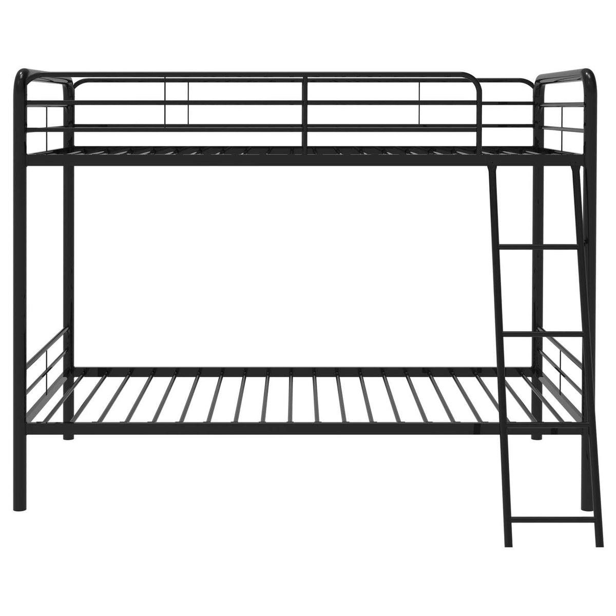 460334BLK Carson Metal Twin Over Twin Bunk Bed Glossy Black