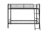 460334BLK Carson Metal Twin Over Twin Bunk Bed Glossy Black