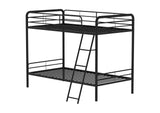 460334BLK Carson Metal Twin Over Twin Bunk Bed Glossy Black