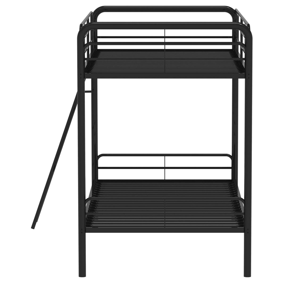 460334BLK Carson Metal Twin Over Twin Bunk Bed Glossy Black