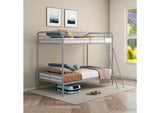 460334SVR Carson Metal Twin Over Twin Bunk Bed Glossy Silver
